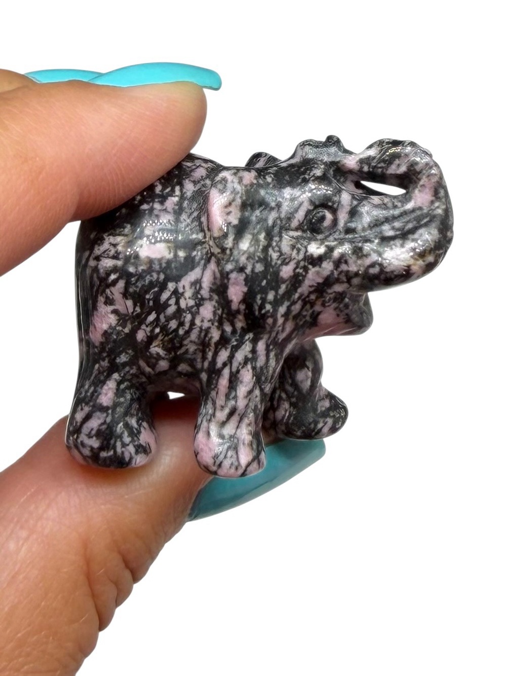 Rhodonite Elephant Carving Carved Animal Shaped Crystal Crystals Decor Gift